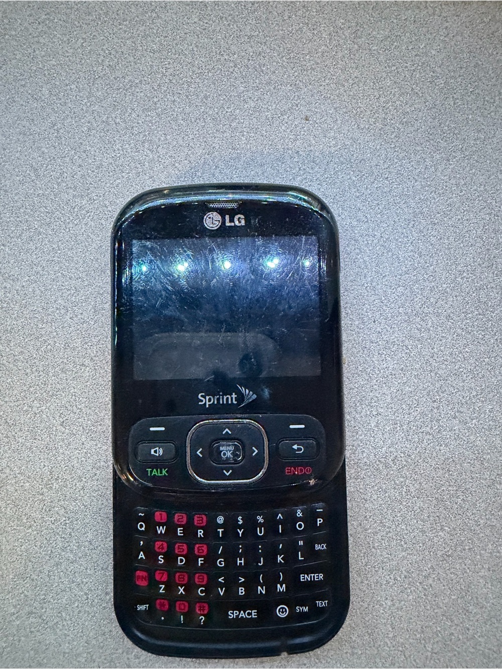 LG Black Sprint QWERTY Candybar Phone
